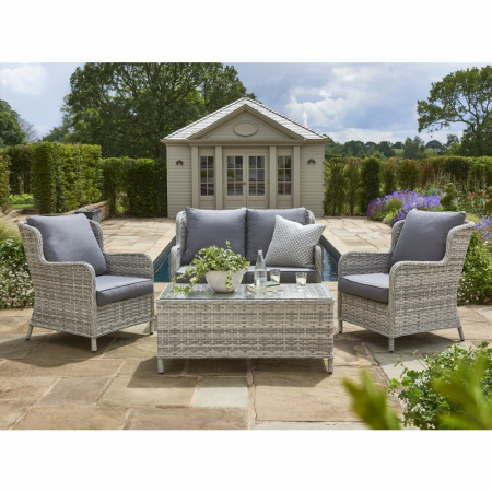 Wroxham Grey Garden Four Seater Lounge Set with Coffee Table