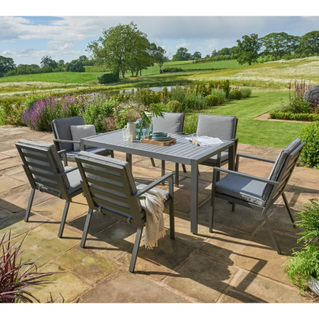 Titchwell Grey Garden Six Seater Dining Set