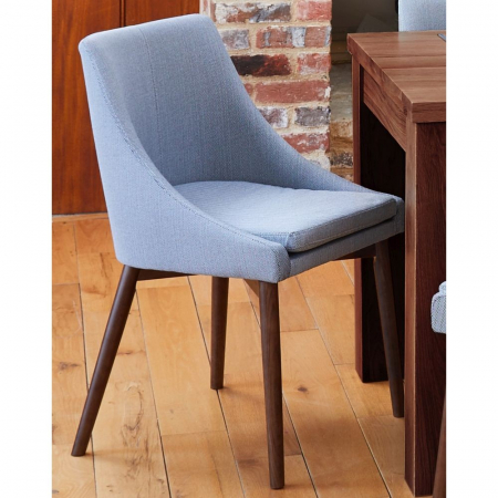 Shiro Solid Walnut Grey Upholstered Dining Chair