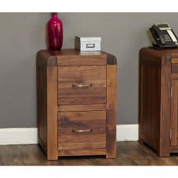 Shiro Solid Walnut Two Drawer Filing Cabinet