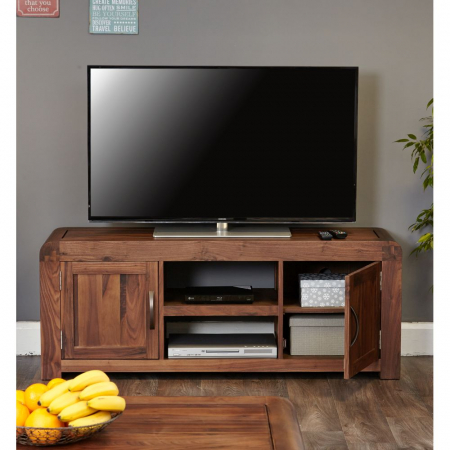 Shiro Solid Walnut Large Widescreen Television Unit