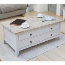 Signature Grey Painted Coffee Table with Drawers