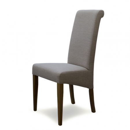 Italia Beige Fabric Solid Oak Dining Chair