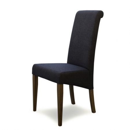 Italia Stone Grey Fabric Solid Oak Dining Chair