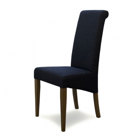Italia Black Fabric Solid Oak Dining Chair