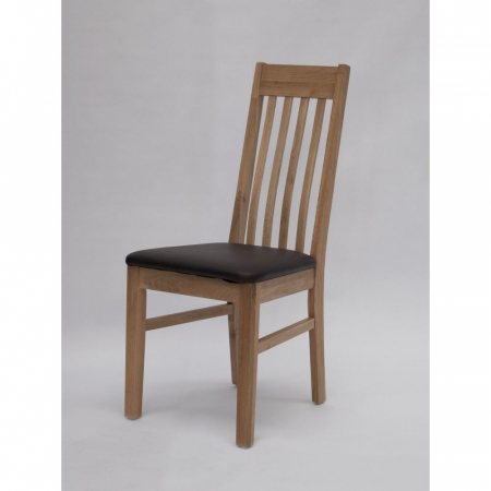 Sophia Solid Oak Dining Chair With Dark Brown Seatpad