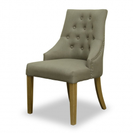 Windsor Grey Fabric Solid Oak Dining Chair