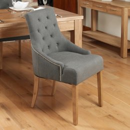 Mobel Solid Oak Luxury Slate Dining Chair