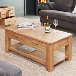 Mobel Solid Oak Four Drawer Coffee Table