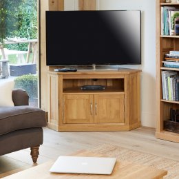 Mobel Solid Oak Corner Television Cabinet