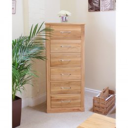 Mobel Solid Oak Tallboy Chest of Drawers
