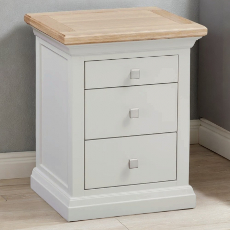 Cotswold Painted Three Drawer Bedside Cabinet