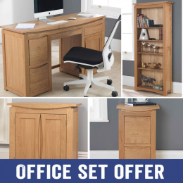 Crescent Solid Oak Complete Home Office Package