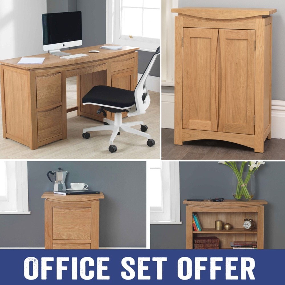 Crescent Solid Oak Home Office Package