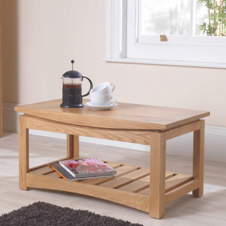 Crescent Solid Oak Coffee Table