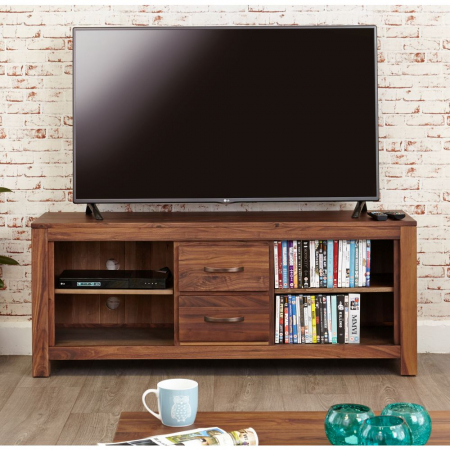 Mayan Solid Walnut Widescreen Television Cabinet