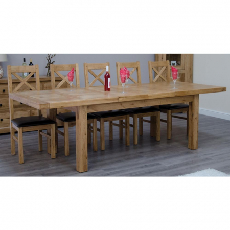 Deluxe Solid Oak 180cm Extending Dining Table