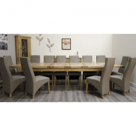 Deluxe Solid Oak 240cm Extending Dining Table