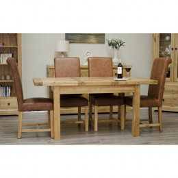 Deluxe Solid Oak Butterfly Extending Dining Table