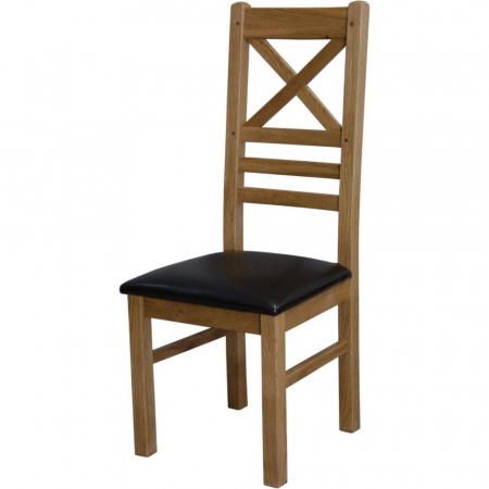 Deluxe Solid Oak Cross Back Dining Chair