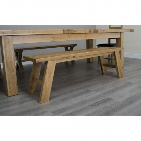 Deluxe Solid Oak Dining Bench
