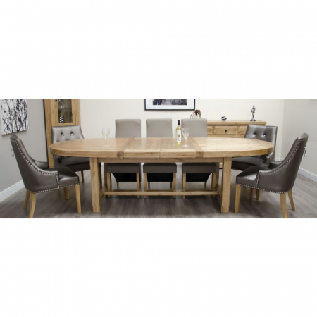 Deluxe Solid Oak Super Oval 210cm Extending Dining Table