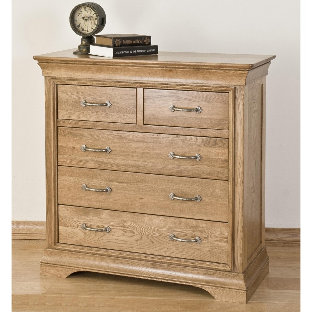 French Solid Oak Tallboy Chest of Drawers