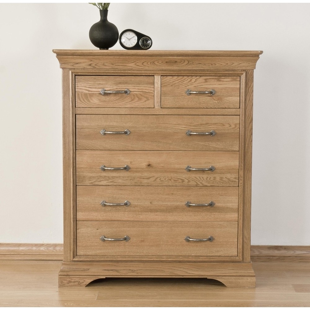 French Solid Oak 2 over 2 Chest of Drawers