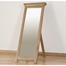 French Solid Oak Cheval Mirror