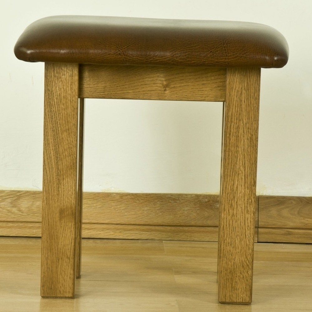 French Solid Oak Dressing Table Stool
