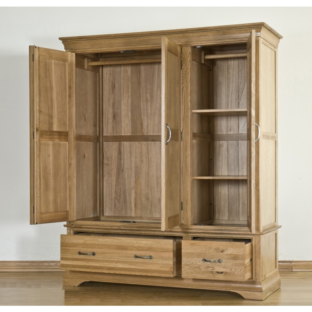 French Solid Oak Full Hanging Double Wardrobe