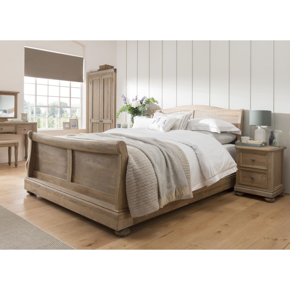 Super King Size Sleigh Bed, Oak King Size Sleigh Bed Frame