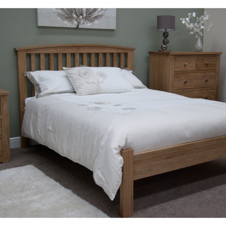 Torino Solid Oak Arched Double Rail Bed