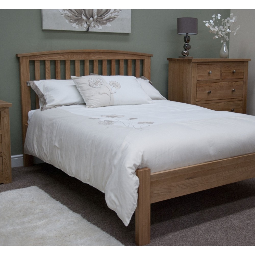 Torino Solid Oak Arched Kingsize Rail Bed