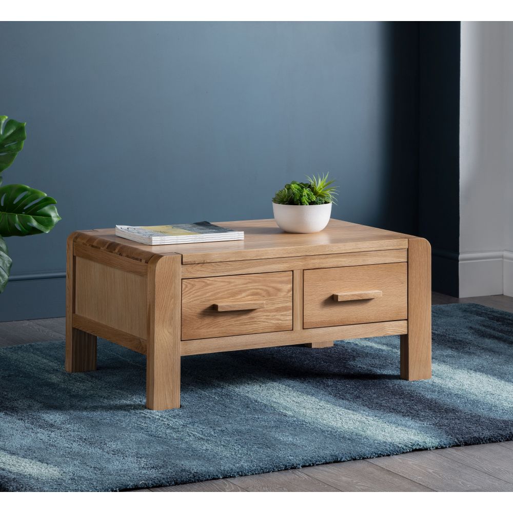 Molton Oak Coffee Table with 4 Drawers