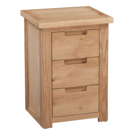 Moderna Oak Three Drawer Bedside Cabinet