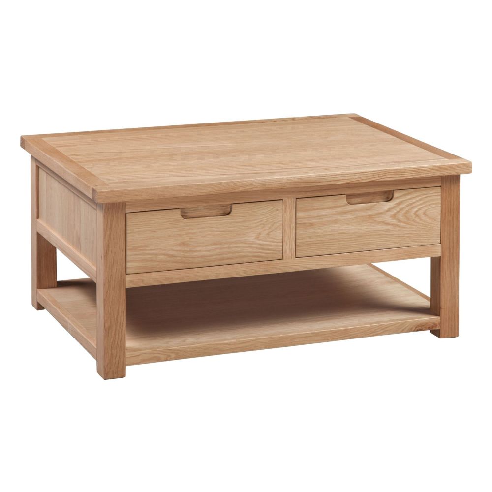 Moderna Oak Coffee Table with Drawers