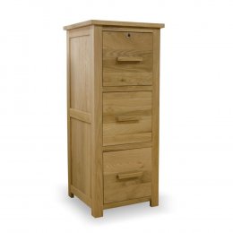 Opus Solid Oak Three Drawer Filing Cabinet