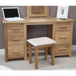 Opus Solid Oak Large Dressing Table with Stool