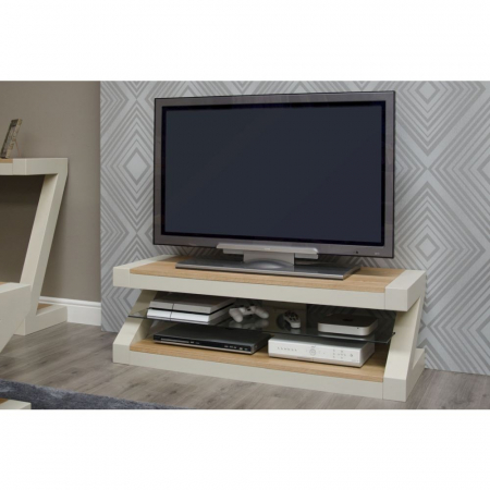 Z Painted Plasma Television Cabinet (Natural Oak Top)
