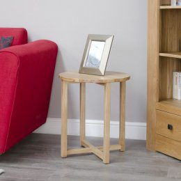 Opus Solid Oak Round Lamp Table