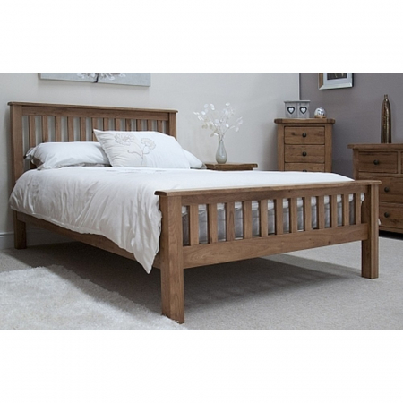 Rustic Solid Oak 5' King Size Bed
