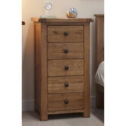 Rustic Solid Oak Wellington Chest of Drawers