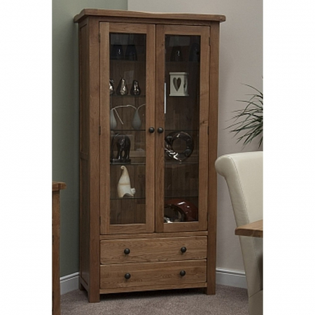 Rustic Solid Oak Display Cabinet