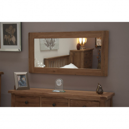 Rustic Solid Oak Large Wall Mirror