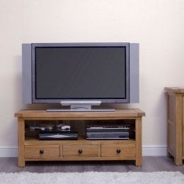 Rustic Solid Oak Television Cabinet