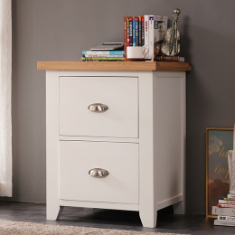 Cottage Cream Two Drawer Filing Cabinet
