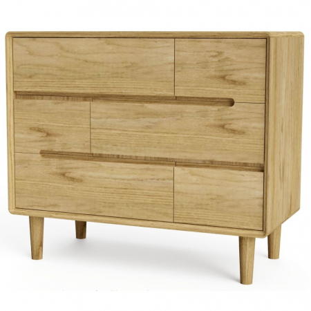 Scandic Solid Oak 3 over 3 Chest of Drawers