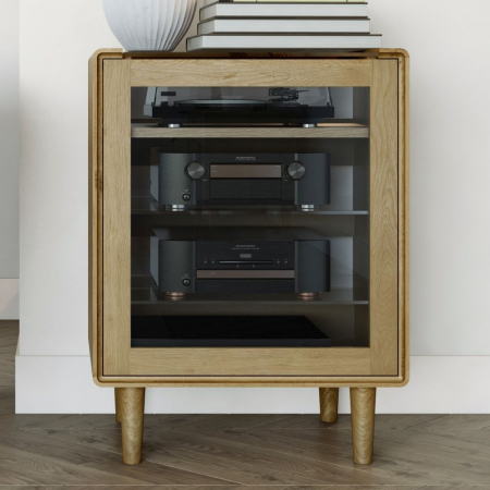 Scandic Solid Oak Hi-Fi Cabinet