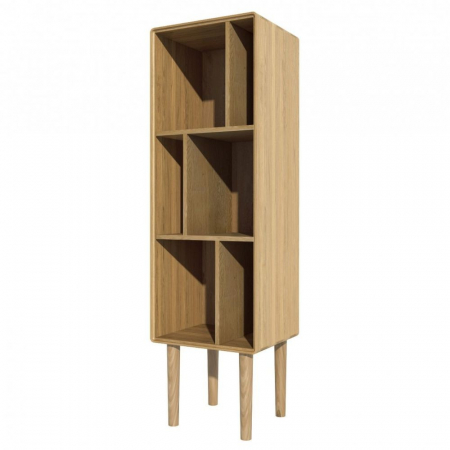 Scandic Solid Oak Narrow Cabinet Bookcase
